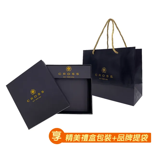【CROSS】直播限定 限量2折 頂級小牛皮4卡1零錢袋短夾皮夾 洛非諾系列 全新專櫃展示品(黑色 贈禮盒提袋)
