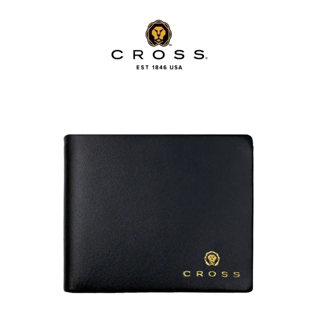 【CROSS】直播限定 限量2折 頂級小牛皮4卡1零錢袋短夾皮夾 洛非諾系列 全新專櫃展示品(黑色 贈禮盒提袋)