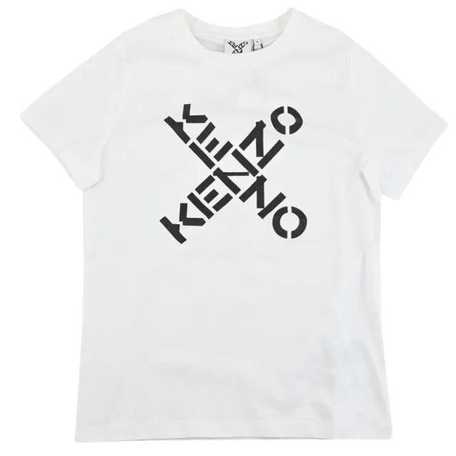 【KENZO】簡約品牌燙印LOGO素雅純棉質短T恤短T恤(白)