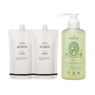 【ROOTON 官方直營】甦活植萃洗髮超值組-洗髮精500ml+洗髮精補充包500mlx2入+洗護髮旅行組