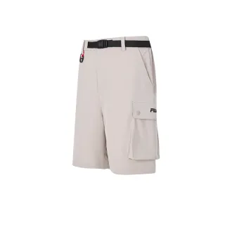 【FILA官方直營】男款 #復古飛馳 中性款運動短褲 運動褲 休閒褲-淺灰(1SHZ-5414-GY_253)