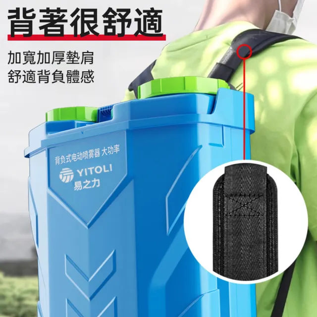 【艾嘉圖】20L電動噴霧器 農用高壓背負式農藥噴灑打藥機(10A鋰電池噴霧機 純銅電機 強勁噴射)