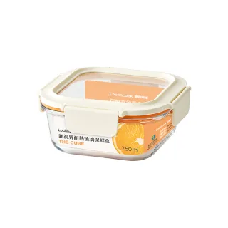 【LocknLock 樂扣樂扣】官方直營 新視界耐熱玻璃保鮮盒 750ml/正方形(耐熱玻璃/可拆式膠條/洗碗機可用)