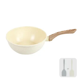 【LMG】香草系列IH不沾深炒鍋20cm無蓋-IH爐可用鍋(另贈矽膠玉子燒鏟1入)