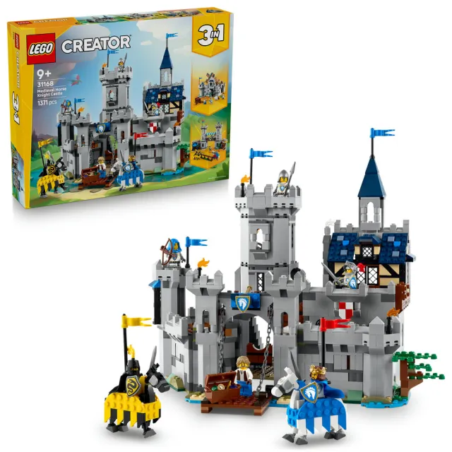 【LEGO 樂高】創意百變系列3合1 31168 中世紀騎士城堡(建築模型 DIY積木 兒童玩具 積木)