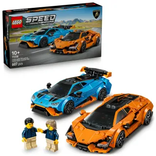 【LEGO 樂高】極速賽車系列 77238 Lamborghini Revuelto 和 Huracan STO(藍寶堅尼 擺設 跑車模型 積木)