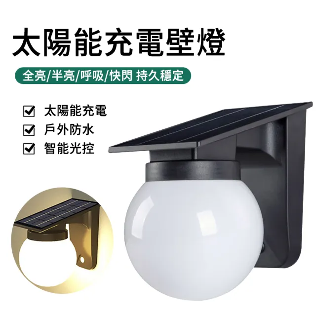 【LUYOO】太陽能壁燈 戶外防水感應燈(免接線/免電費/庭院燈/大門陽台走廊壁燈/四段模式/2400mAh)