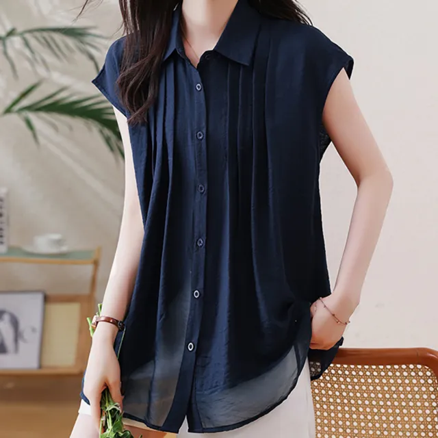 【麗質達人】1811翻領背心襯衣-AA (L-5XL)