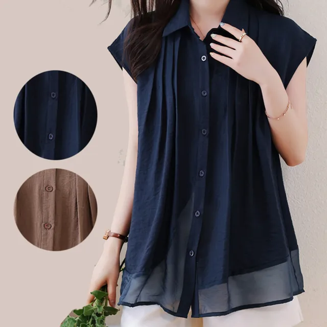 【麗質達人】1811翻領背心襯衣-AA (L-5XL)