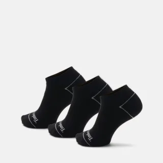 【Timberland 官方旗艦】中性黑色隱形襪三入組(A6BA3001)