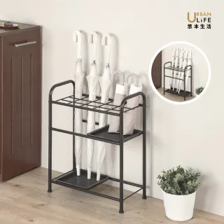 【URBAN LiFE 悠本生活】簡約大容量15格雨傘架台灣製(商用家用長短雨傘收納架傘架瀝水架傘桶)