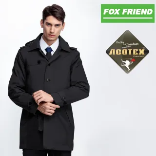 【FOX FRIEND 狐友】紳士風格防水鋪棉外套(黑色/男外套/台灣防水布料)