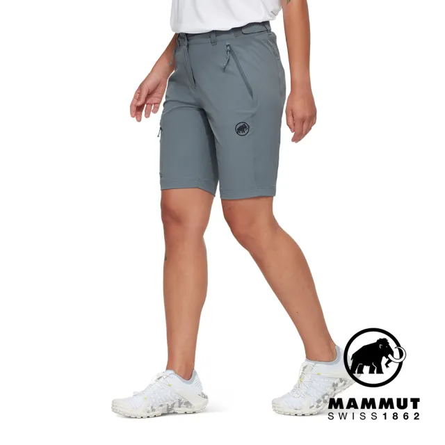 【Mammut 長毛象官方直營】Runbold IV Shorts W 防曬彈性健行短褲 地層灰藍 女款 #1023-01200