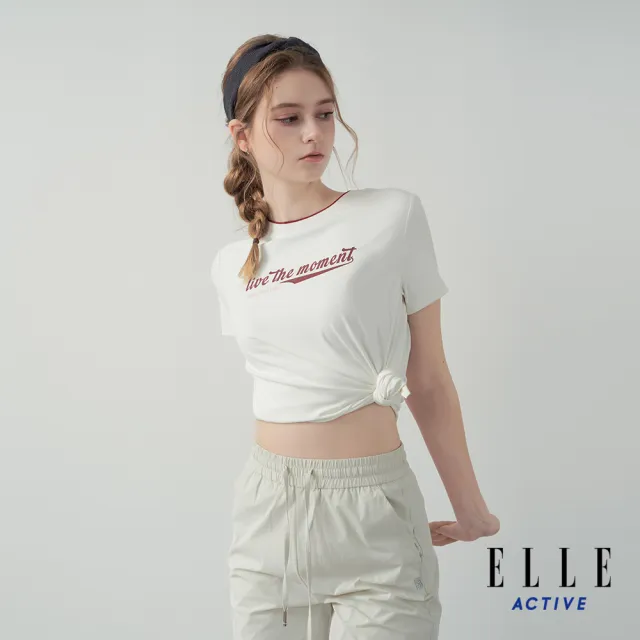 【ELLE ACTIVE】女款 法式簡約機能短袖T恤-白色(EA25S1W1611-90)