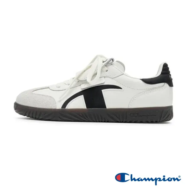 【Champion】官方直營 男性款-Champ T-trainer膠底復古休閒鞋-米黑色(U5AFCTM15U3)