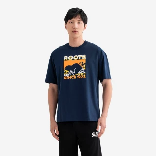 【Roots】Roots男裝-ROOTS EXHIBITION 短袖上衣(深藍色)