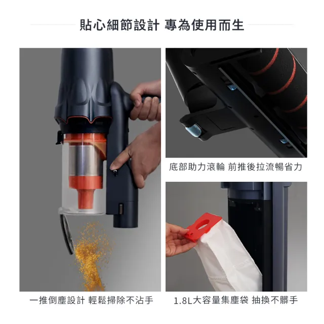 【陳傑憲代言TECO 東元】綠光顯塵自動集塵吸塵器 XJ2503CB(23Kpa/九錐氣旋/HEPA過濾/絨毛電動滾刷)