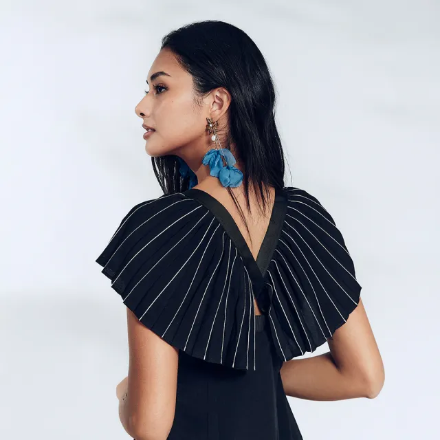 【ICHE 衣哲】Cop.Copine 法國原裝進口輕禮服蝴蝶造型袖長版洋裝