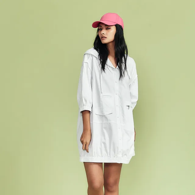 【ICHE 衣哲】Cop.Copine 法國原裝進口兩穿輕量白色立領上衣外套