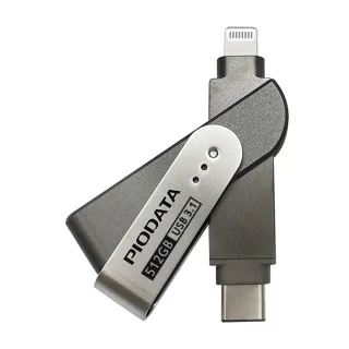【PIODATA】iXflash Lightning / USB Type C 雙向接頭 512GB 多媒體隨身碟