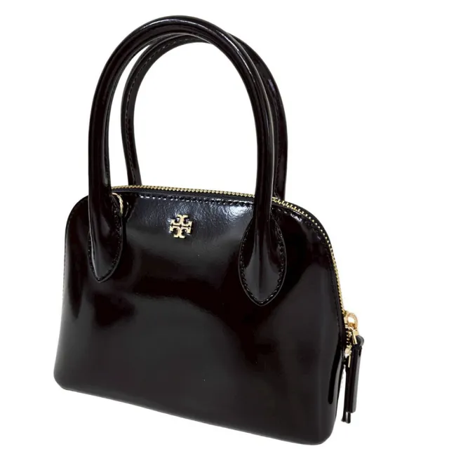 【TORY BURCH】TB新款金屬LOGO亮面皮革貝殼斜背包(贈原廠防塵袋紙袋送禮)