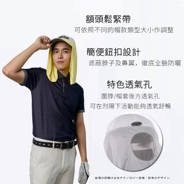 【MEGA COOUV】防曬帽套 遮陽帽套 高爾夫帽套(防曬帽套 防曬帽 澳洲防曬認證)