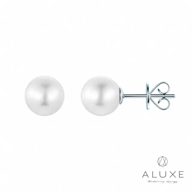 【ALUXE 亞立詩】18K金 天然淡水珍珠 8-8.5mm 珍珠耳環 純粹珍珠 EE0037