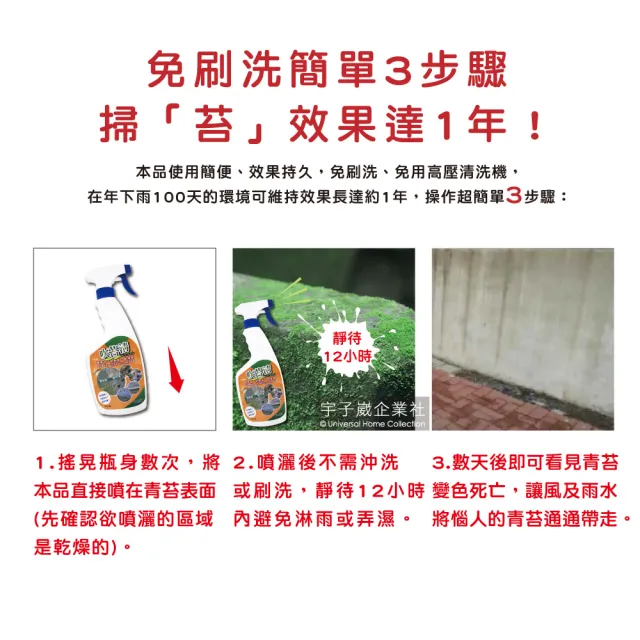 【吹苔清】除青苔清潔劑-2公升大罐裝(園藝植栽清潔人行道頂樓外牆石雕柵欄花園造景戶外清潔洗劑)