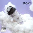 【WOKY 沃廚】三麗鷗聯名_渾圓杯 Ecozen純透款 880ml-附彈跳吸管(隨行杯/吸管杯/保溫杯瓶/保冰杯瓶/水壺)