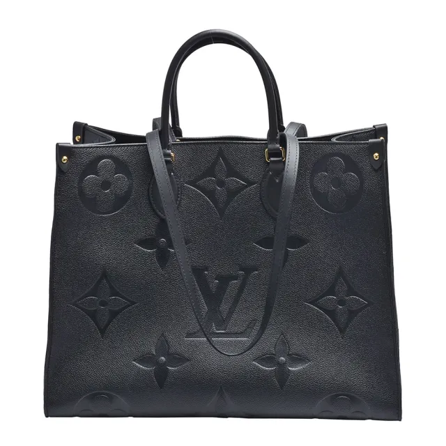 【Louis Vuitton 路易威登】M44925經典ONTHEGO GM Empreinte牛皮手提/肩背購物包(黑色)『entrupy安心購』