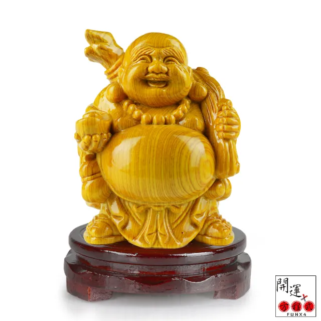 【開運方程式】檜木財神彌勒佛木雕擺件風水陽宅補財庫(開運擺飾 陽宅風水 /入厝禮)
