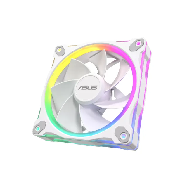 【ASUS 華碩】Prime MR120 ARGB 反向風扇  三入組 - 白色(MR120-ARGB-REVERSE-W-3IN1)