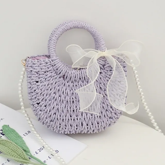 【米蘭精品】現貨+預購 女草編包手提包渡假單肩側背包大容量藤編織包包(糖果色小包3色t1ly48)