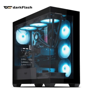 【darkFlash】大飛 DS900 ATX電腦機殼-黑色(附ARGB風扇*4)