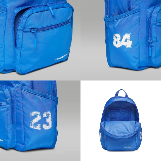 【NIKE 耐吉】後背包 Jordan MVP 藍 白 書包 13吋筆電包 水瓶側袋 喬丹(JD2533004AD-001)