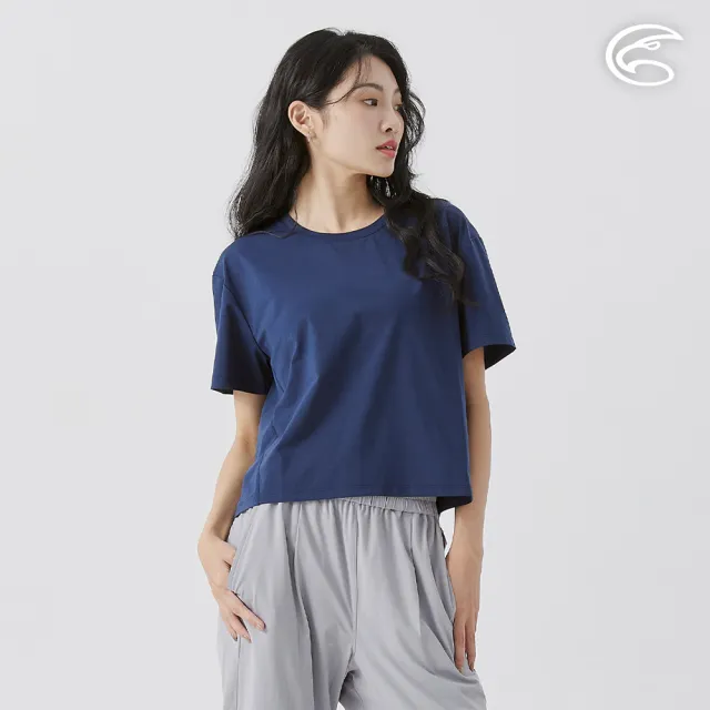 【ADISI】女彈性乾爽快排短上衣 AL2511064 深藍 M-2XL(吸濕排汗 快乾 排汗衣)