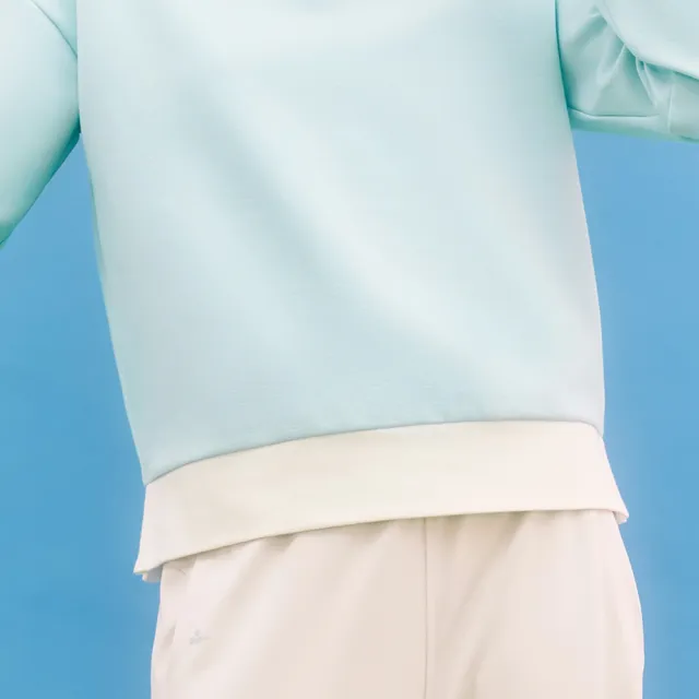 【YUANDONGLI 元動力】GOLF翻領撞色棉質上衣(淺藍；S-L；4243231201)