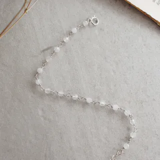 【BLUMA】月光石手鏈 月光石珠簾純銀手鍊(生日水晶手鏈 銀飾 飾品禮盒)