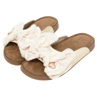 【Ann’S】Ann’S X Sanrio三麗鷗 HELLO KITTY 聯名 加寬版軟綿二舅拖 抽鬚大蝴蝶結2cm(米白)