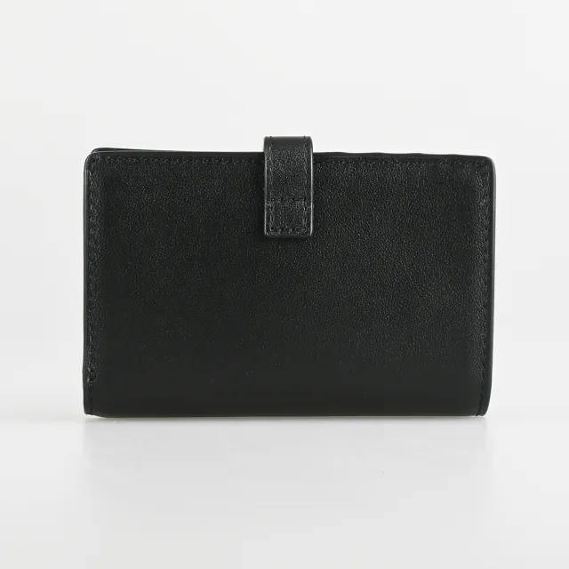 【FURLA 芙拉】FURLA FLOW壓釦對折6卡中夾(黑)