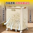 【Ashley House】簡物大容量摺疊式附輪洗衣籃-中號 收納筐(收納籃 髒衣籃 摺疊籃)