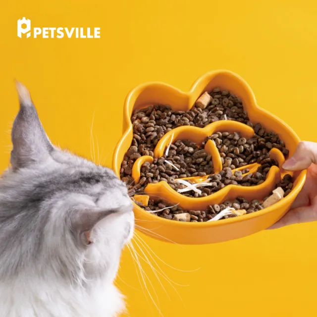 【美好寵商】Petsville派思維x加菲貓 陶瓷慢食碗(陶瓷碗 寵物慢食碗 禮物 寵物 狗狗碗)