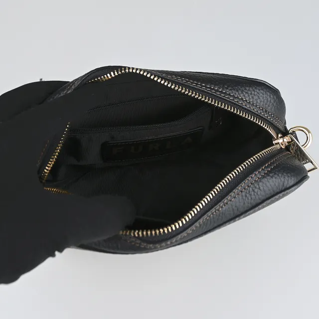【FURLA 芙拉】FURLA Primula拉鍊斜背雙面包(迷你/黑)
