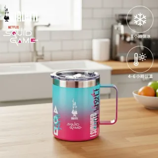 【Bialetti 比亞樂堤】魷魚遊戲聯名限量款-手把保溫杯420ml(限量聯名款/露營杯)