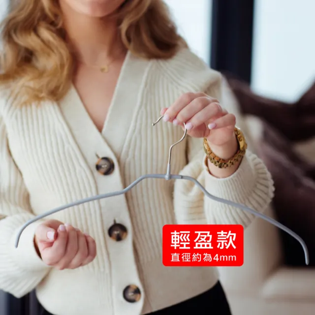 【MAWA】德國原裝進口時尚極簡多功能止滑無痕衣架42cm/40入 黑