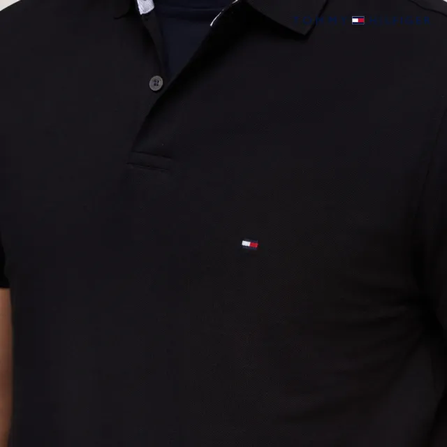 【TOMMY HILFIGER】官方旗艦館 彈力標準版型 Polo 衫_黑色
