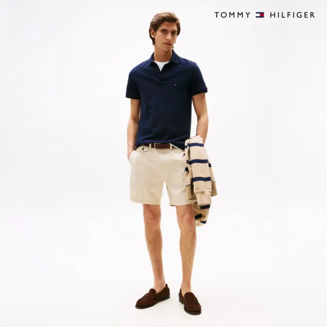 【TOMMY HILFIGER】官方旗艦館 彈性修身 Polo 衫 _藍色