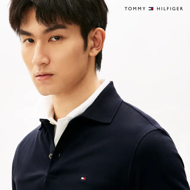 【TOMMY HILFIGER】官方旗艦館 彈性修身 Polo 衫 _藍色