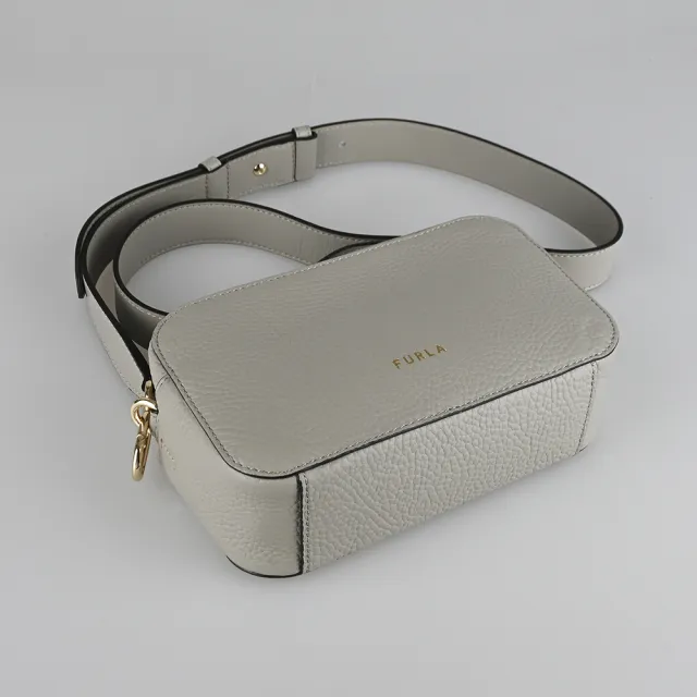 【FURLA 芙拉】FURLA Primula拉鍊斜背雙面包(迷你/大理石灰)