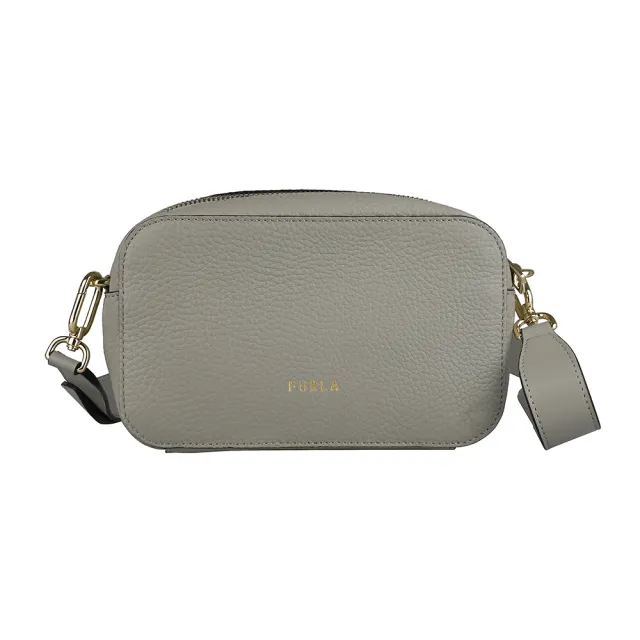 【FURLA 芙拉】FURLA Primula拉鍊斜背雙面包(迷你/大理石灰)